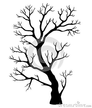 Black silhouette of a tree Vector Illustration