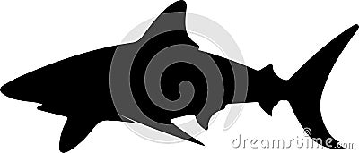 bull shark Black Silhouette Generative Ai Vector Illustration