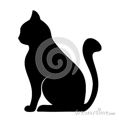 vector black silhouette of cat. Vector Illustration