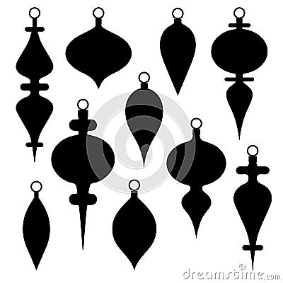 Black silhouette Christmas ornament clipart Stock Photo