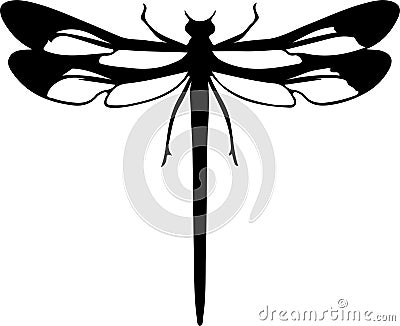 damselfly Black Silhouette Generative Ai Vector Illustration