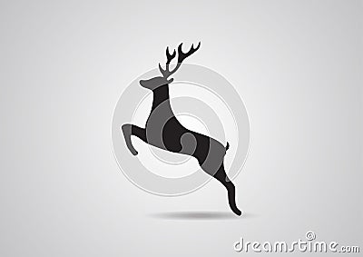 Black silhouette of deer vector illustration icon isolated Vector Illustration