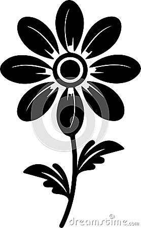 floret Black Silhouette Generative Ai Vector Illustration