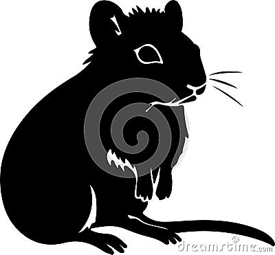 gerbil Black Silhouette Generative Ai Vector Illustration