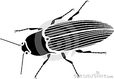 Black silhouette of imago of Click beetle Vector Illustration