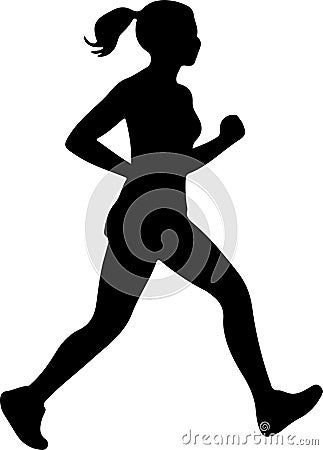 jog Black Silhouette Generative Ai Vector Illustration