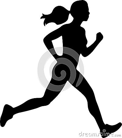 jog Black Silhouette Generative Ai Vector Illustration