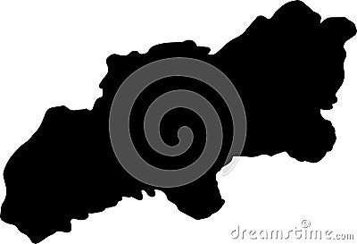 Khatlon Tajikistan silhouette map with transparent background Vector Illustration