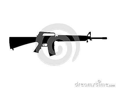 M16 military gun silhouette Vector Illustration