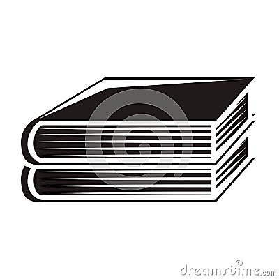 Black silhouette pair of books Vector Illustration