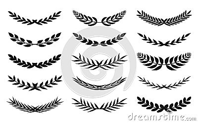 Black silhouette semicircular form wreath vector Vector Illustration