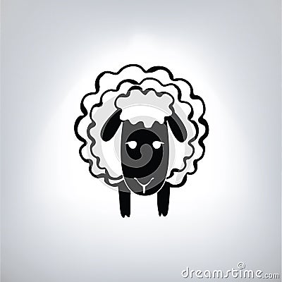 Black silhouette of sheep Vector Illustration