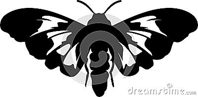 silkworm Black Silhouette Generative Ai Vector Illustration