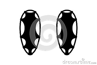 Black silhouette of snowshoes Vector Illustration