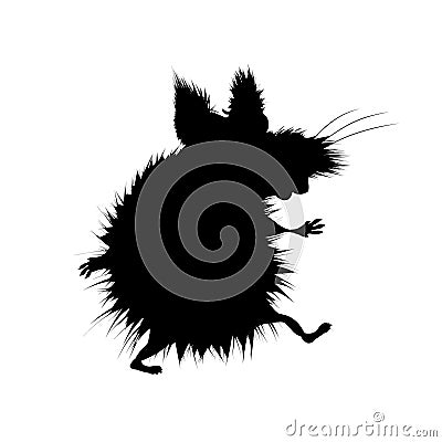 Black silhouette terrible beast. Werewolf silhouette ancient mythology fantasy. Vector illustration Vector Illustration