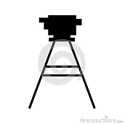 Black silhouette tripod for surveying Vector Illustration