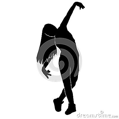 Black silhouette urban dance Zumba Street dance Breakdancing, hip hop dance Vector Illustration