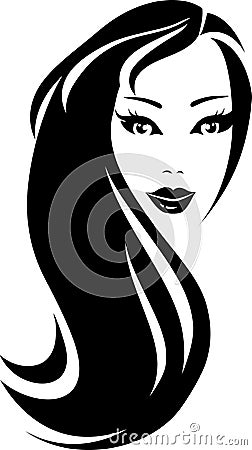 Black Silhouette Woman With Hair Stock Image - Image: 31481761