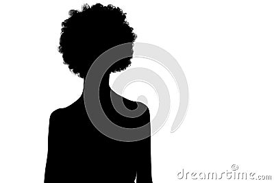 Black silhouette of women / female/ adult / girl Stock Photo