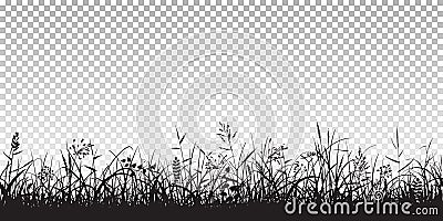 Black silhouettes of grass Vector Illustration