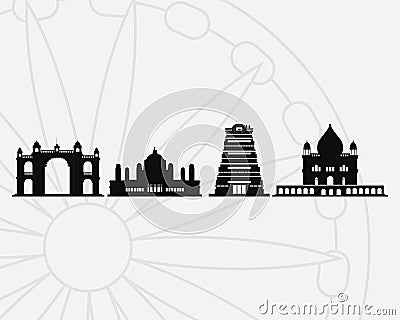 India landmarks design Vector Illustration