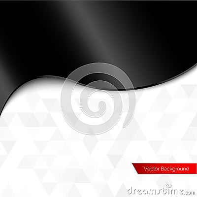 Black silk or plastic shiny wave vector background Vector Illustration