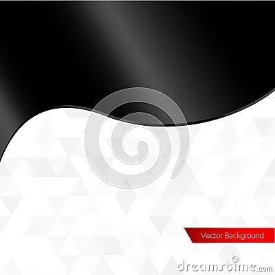 Black silk or plastic shiny wave vector background Vector Illustration