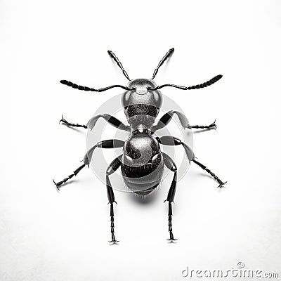 Black And Silver Ant Icon On White Background Stock Photo