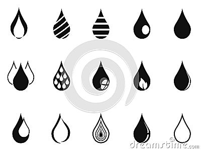 Black simple drop icons Vector Illustration