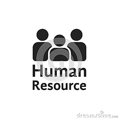 Black simple human resource logo Vector Illustration