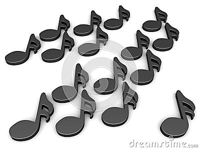 Black sixteenth notes Stock Photo