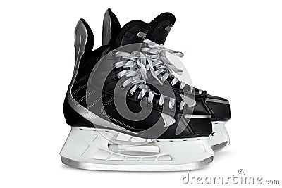 Black skates isolated on white Stock Photo