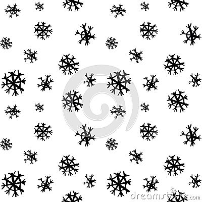 Black sketch greeting snow pattern Vector Illustration
