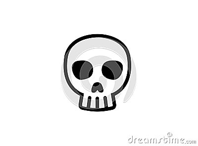 Black skull human head for logo design illustration Cartoon Illustration