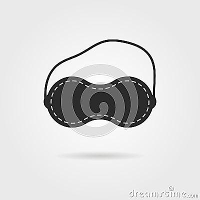 Black sleep mask icon Vector Illustration