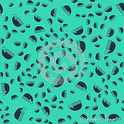 Black Sleeping hat icon isolated seamless pattern on green background. Cap for sleep. Vector Vector Illustration