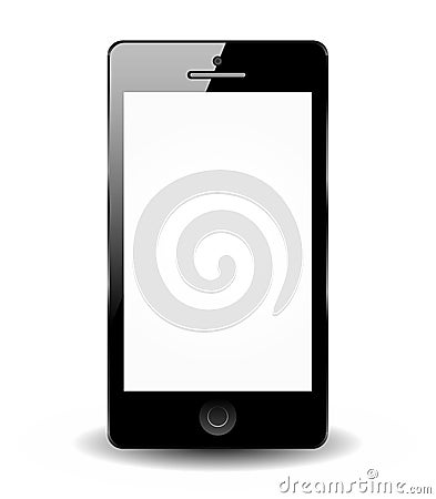 Black smartphone isolated on white background - Sm Vector Illustration