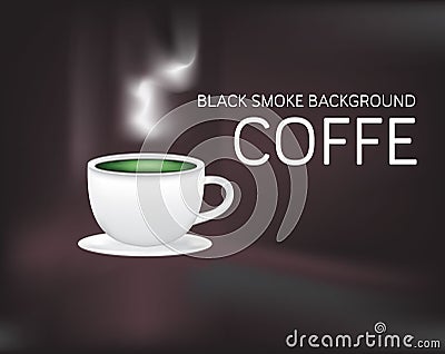 Black smoke background coffe illustration Vector Illustration