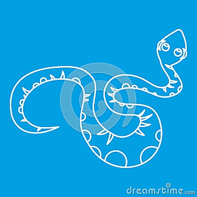 Black snake icon, outline style Vector Illustration