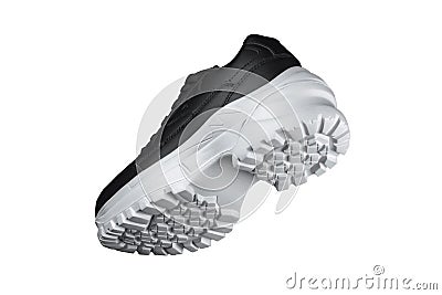Black sneaker with white sole. Stock Photo
