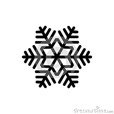 Black snowflake isolated on white background. Snowflake icons. S Vector Illustration