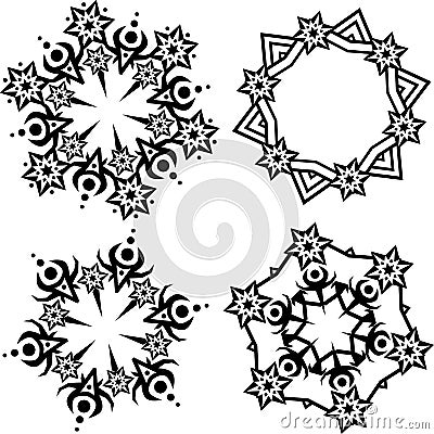 Black snowflakes Vector Illustration