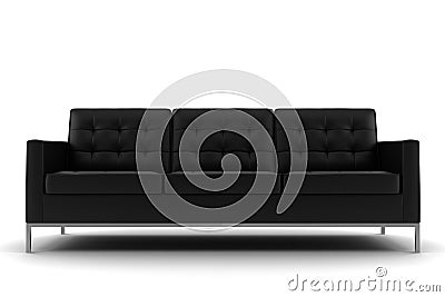 Black sofa isolated on white Stock Photo