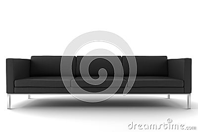 Black sofa isolated on white background Stock Photo