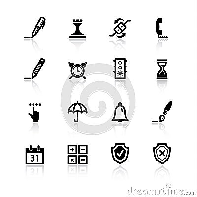 Black software icons Vector Illustration