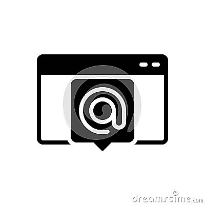 Black solid icon for Alias, nickname and name Stock Photo