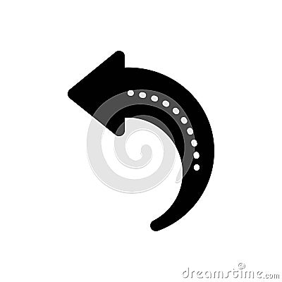 Black solid icon for Arrow, turn and direction Vector Illustration