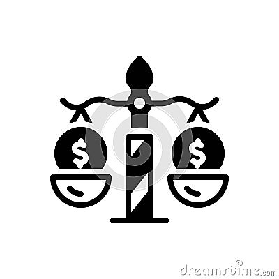 Black solid icon for Balance, equilibrium and finance Vector Illustration