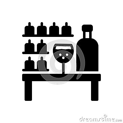 Black solid icon for Bar, tavern and counter Stock Photo