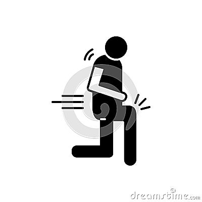 Black solid icon for Body aches, pain and spine Vector Illustration